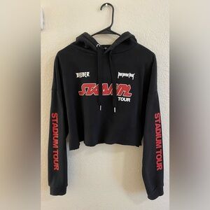 Justin Bieber Stadium Purpose Tour Crop Top Hoodie